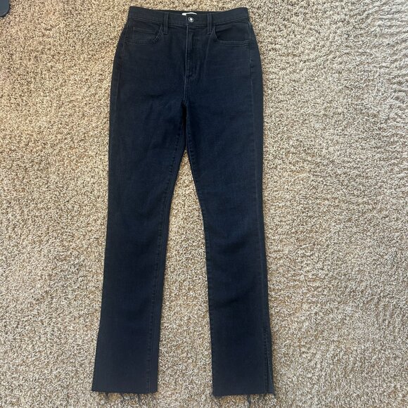 FAVORITE DAUGHTER Valentina Super High Rise Tower Jeans in Black Women's Size 29 - Picture 2 of 13